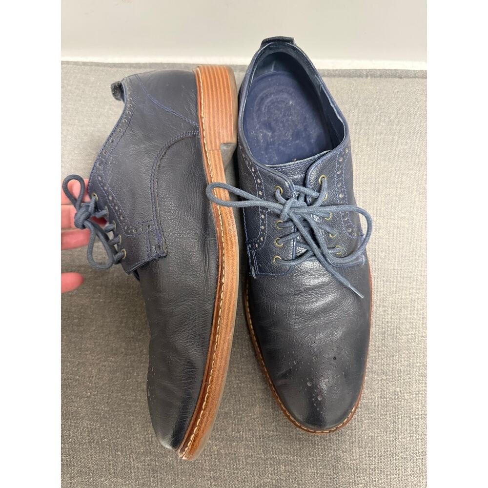 Cole Haan Grand OS Oxford Dress Shoes Navy Blue Leather Men Size 11 M C25152